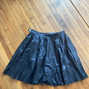 NWT Worthington fake leather, black, pleated, knee length skirt